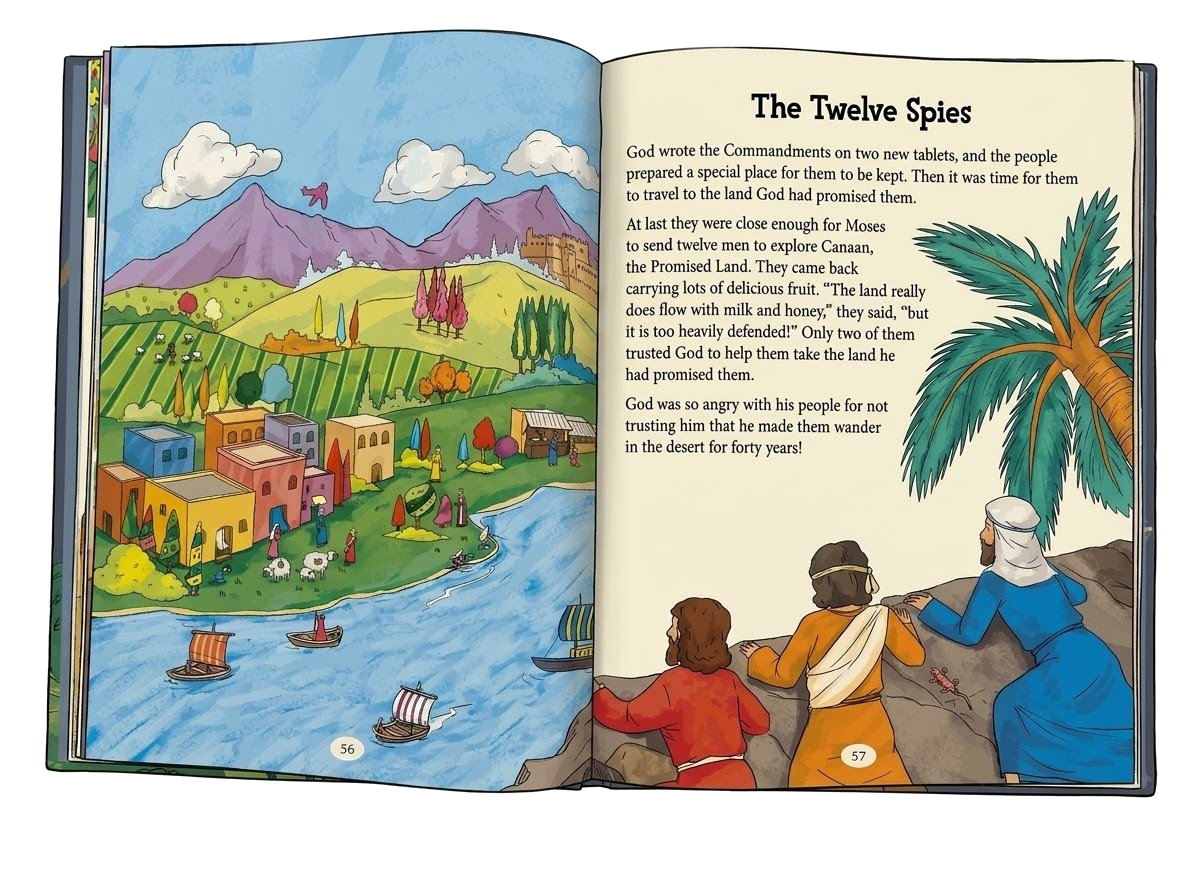My children's illustrated Bible, open to The Twelve Spies